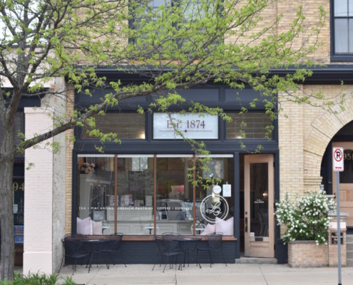 A view of the Le Bon Macaron Grand Rapids storefront