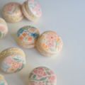 Custom printed floral macarons for Mother's Day